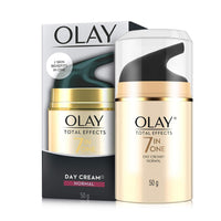 Olay Total Effects Anti Ageing Skin Cream (Moisturizer)| Fights 7 Signs of Ageing | With Niacinamide and Green Tea Extracts | Normal, Oily, Dry, Combination Skin | 50g (Day spf 50/normal)