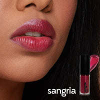 Ruby's Organics Mini Lip Oil Gloss for Women & Girls, All Skin Tones- Moisturizing, Long Lasting, Non Sticky & Non Drying Formula, Glossy Texture, Natural Lip Makeup, Paraben Free - Sangria, 3 ml