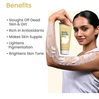 Earth Rhythm Body Scrub with Coffee & Rice Milk | Removes Grime, Polishes Skin, Nourishes & Softens - 200g