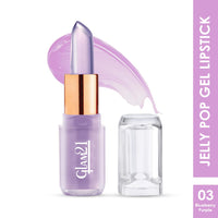 Glam 21 Jelly Pop Fruity Gel Lipstick| Moisturising | Glossy Finish | Gives A Natural Colour | Lightweight | Cranberry Pink, Strawberry Red & Blueberry Purple - Pack Of 3