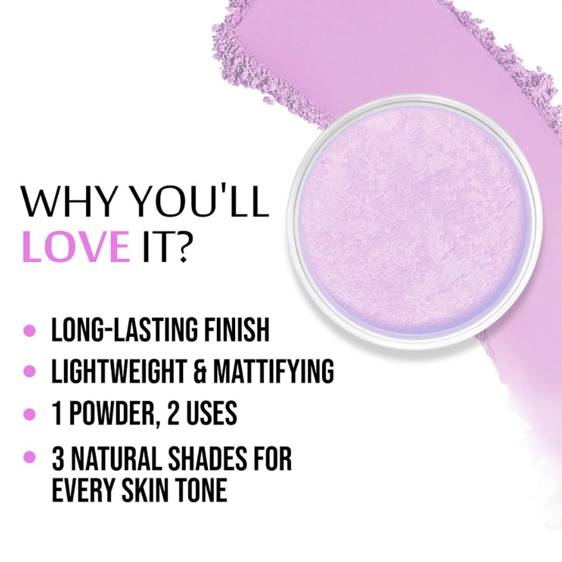 Transculent Loose Powder (Purple Viola - 008)