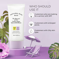 The Face Shop No Shine Sun Primer Spf 50+ With 2% Zinc Oxide & Squalane Sensitive, Unisex Sunscreen With Spf 50+ Pa +++| Oil Free, Blue Light & Digital Devices, 50Ml