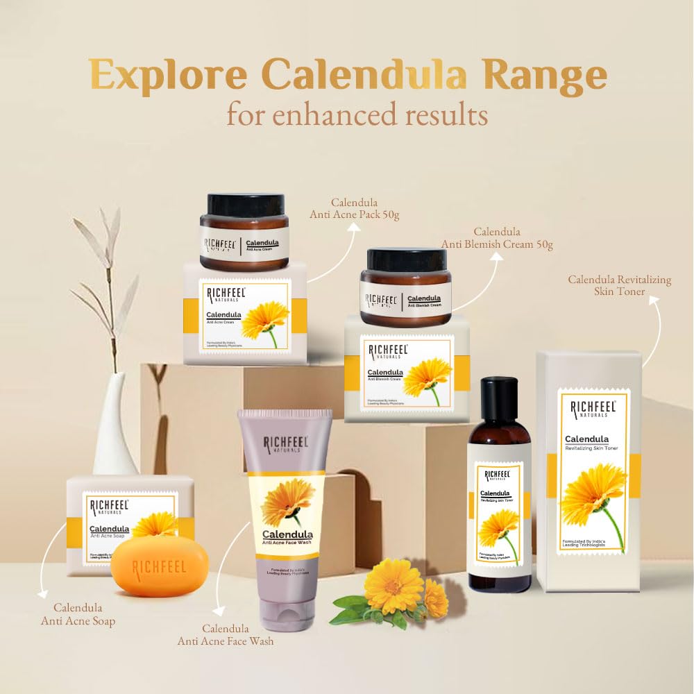 Richfeel Calendula Acne Soap, 75g (Pack of 3)