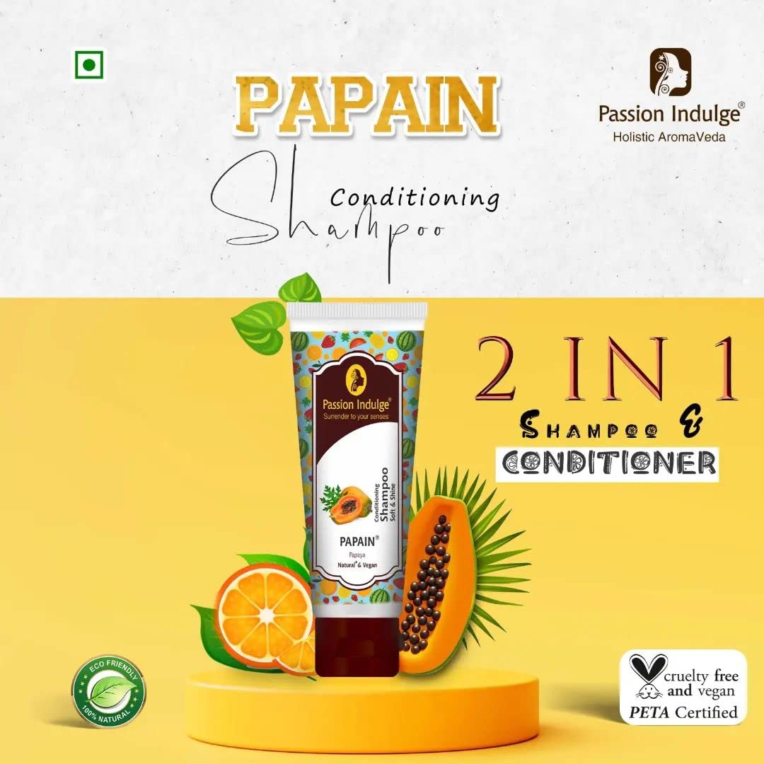 Passion Indulge Onion Hair Growth Oil 100ml & Papain 2 in 1 Conditioning Shampoo 200ml Combo Pack For Anti Dandruff | Hair Fall Control