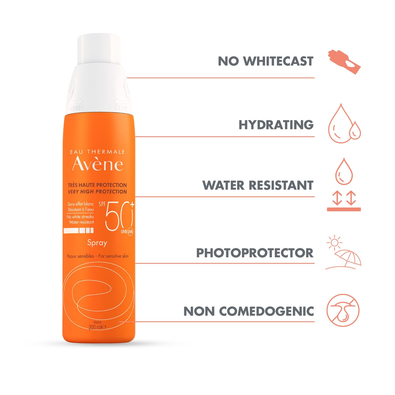 Avene Very High Protection SPF 50+ Spray Red 200 ml (pack of 2) - Total 400ml