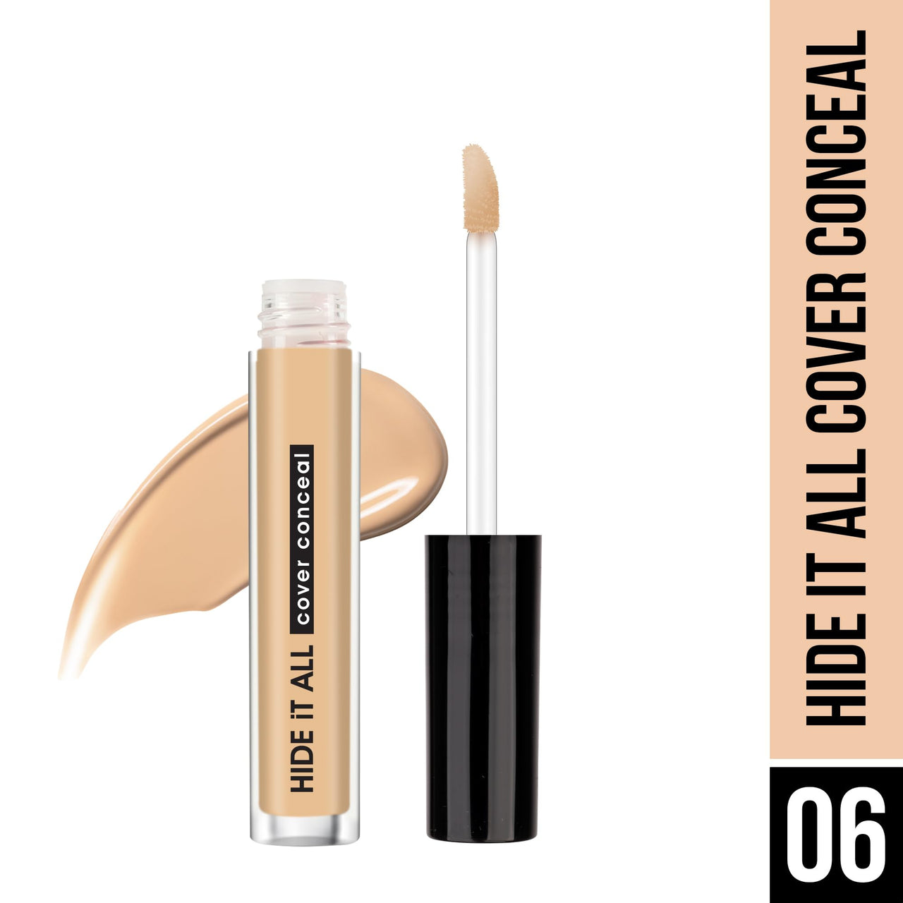 Hilary Rhoda Hide It All Cover Conceal | Conceals Masks, Scars & Dark Circles | High Coverage Concealer | With Shea Butter | Matte Finish | Cruelty-Free & Vegan (Walnut - Shade 6, 3.7ml)