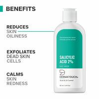 DERMATOUCH Salicylic Acid 2% Face Wash | For Acne & Oil Control | Suitable to All Skin Types | For both Men & Women | 50ML