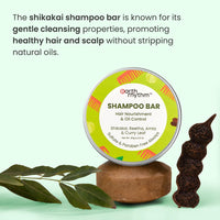 Earth Rhythm Shikakai Shampoo Bar for Hairfall | Contains Shikakai, Curry Leaf, Reeta & Amla Extracts | Men & Women | Sulphate & Paraben Free (Tin Packaging) - 80gm