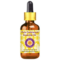 Deve Herbes Pure Cedarwood Essential Oil (Juniperus virginiana) with Glass Dropper Steam Distilled 30ml