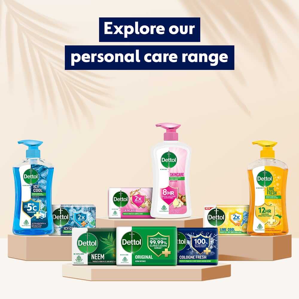 Dettol Cologne Fresh Bathing Soap Bar with 100% better odour protection- 150g Pack of 4, (600gm)
