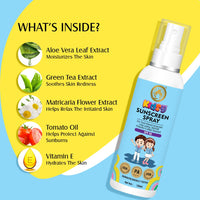 Mom & World Mineral Based Kids Sunscreen Spray SPF 50, Water Resistant, UVA/UVB PA+++, 120ml - Safe for Baby and Kids