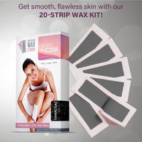 Hilary Rhoda Easy To Use Wax Strips | Gel Wax Hair Removal | Full Body Wax Strips for Arms,Legs & Body | Salon Like Results at Home Wax Strips | With 2 Finish Wipes | 20 Strips (Charcoal)