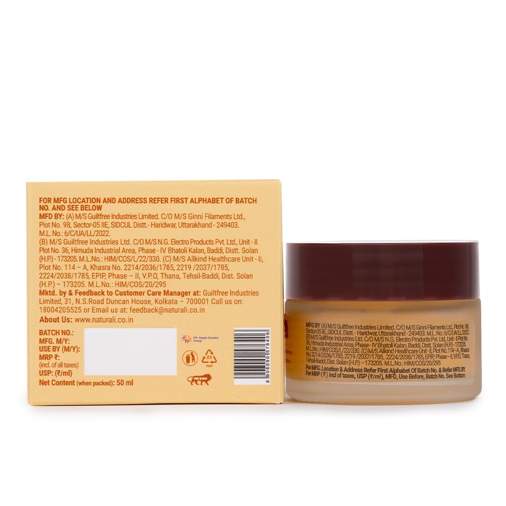 Naturali Radiant Glow Gel Moisturiser | With Superfoods Pea, Quinoa & Niacinamide | Promotes Skin Glow | Improves Even Skin Tone | Paraben-free | For All Skin Types | Best Glow Moisturiser | 50ml