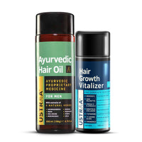 USTRAA Hair Growth Vitalizer 100ml – Clinically Tested | Hair Oil With Redensyl, Saw Palmetto, Vitamins, & Ayurvedic Hair Oil 200ml - with 8 Natural Herb extracts, With Red Onion,Bhringaraj,Neem