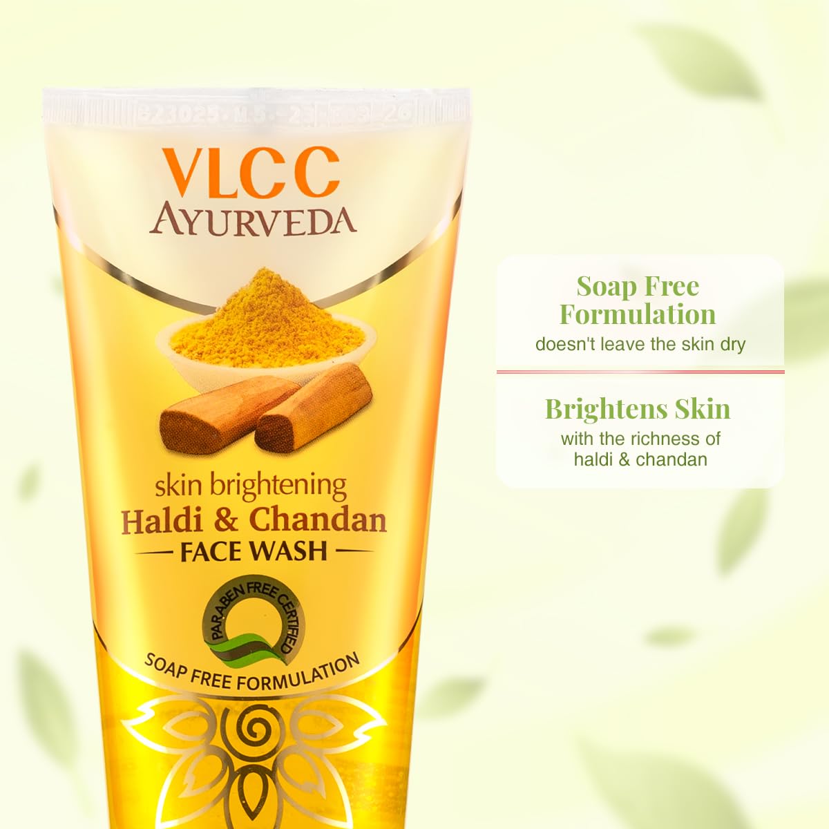 VLCC Ayurveda Skin Brightening Haldi & Chandan Face Wash - 100ml X 2 - For Skin Brightening | Paraben & Colorant Free | Chamomile Oil, Yastimadhu & Haridra Extract