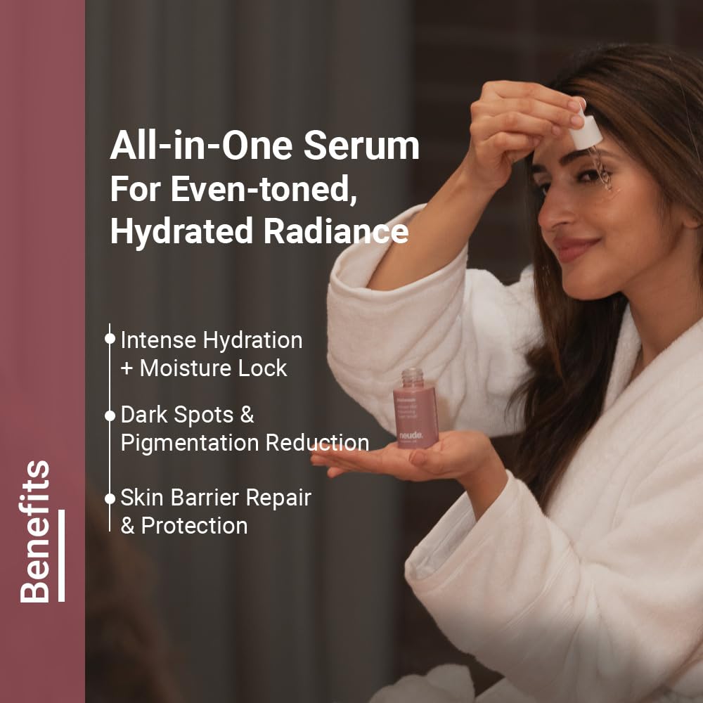 Neude SkinGenesis 30ml All in One Face Serum with 12% Actives – Lactic Acid, Niacinamide & Hyaluronic Acid; Reduces Dark Spots, Fine Lines, Protects Skin Barrier, For Men & Women, All Skin Types