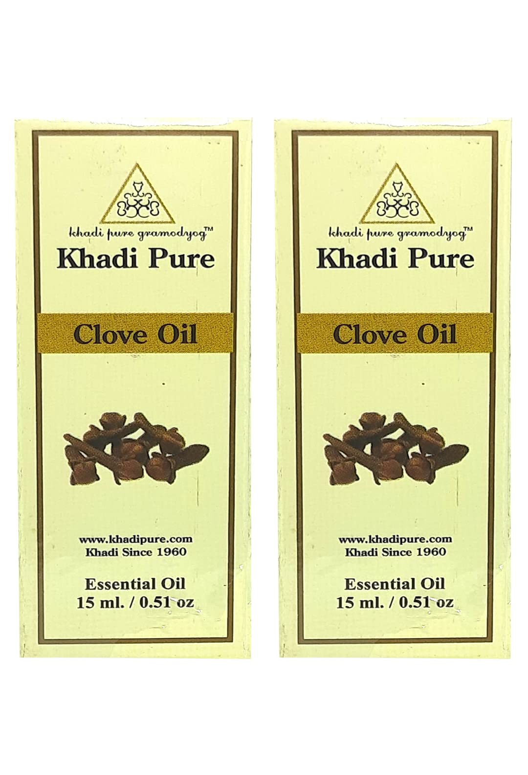 Khadi Pure Herbal Clove Essential Oil, 15 ml (Pack of 2)