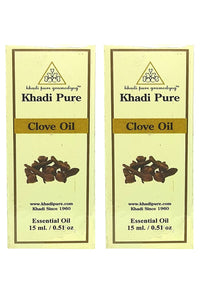 Khadi Pure Herbal Clove Essential Oil, 15 ml (Pack of 2)