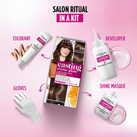 L'Oreal Paris Casting Creme Gloss Hair Color - 500 Medium Brown (87.5g+72ml) + Total Repair 5 Shampoo 82.5ml