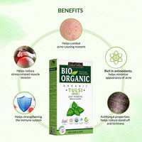 Indus Valley 100% Organic Tulsi Powder | Natural Tulsi Leaf Powder for Face & Skin Care - 100 gm