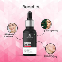 Khadi Organique Rosehip Face Serum For Radiant Glow, Anti Aging, Hydrates & Brighten Skin, Even Out Skin Tone, No Artificial Fragrance Only Used Blend, 30ml