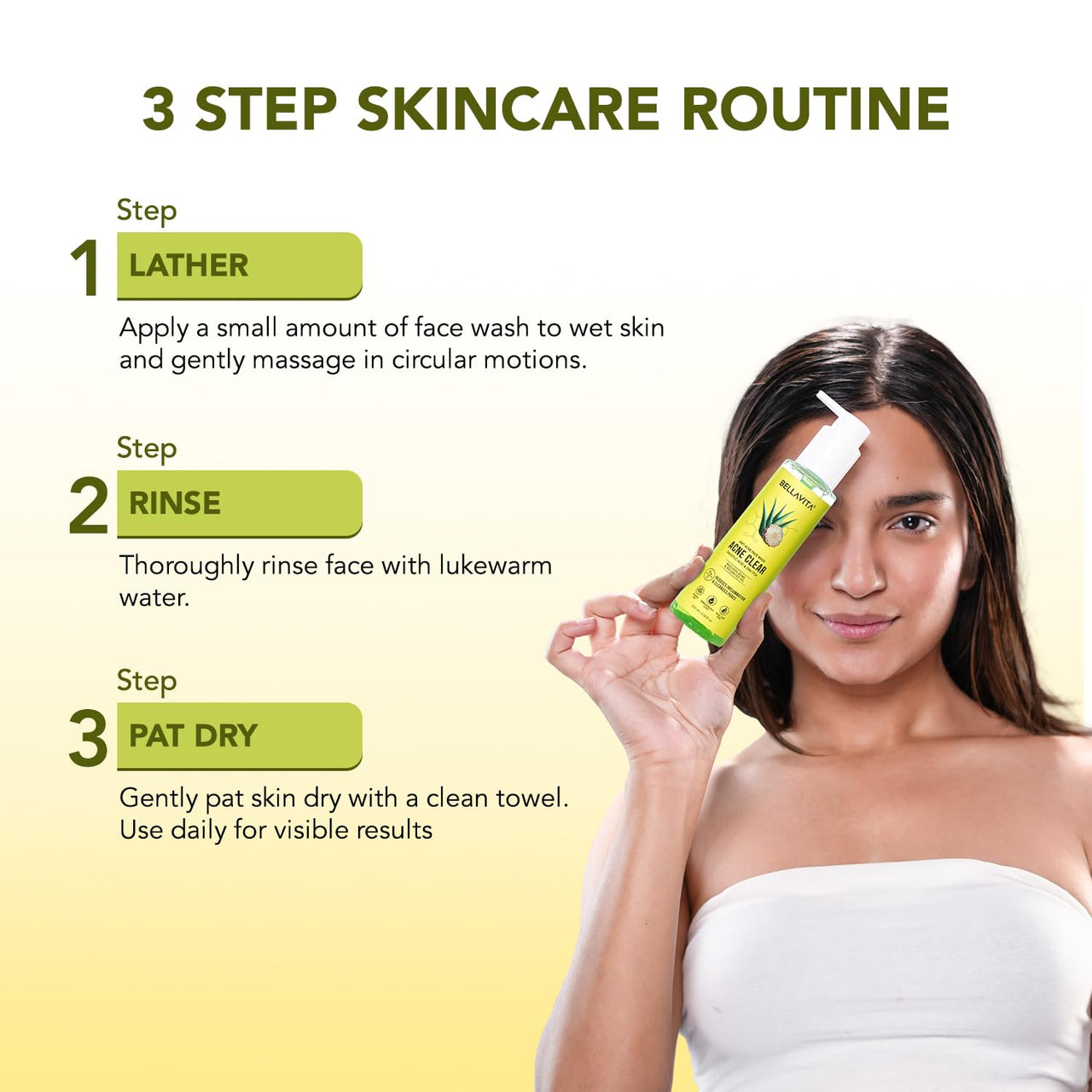 BELLAVITA Salicylic Acid & Niacinamide Anti-Acne Face Wash | Power of 6 Actives | Treats Active Acne for Pimples | Sulphate & Paraben Free | Oily & Acne Prone Skin | 100 ml