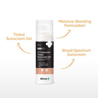 The Derma Co Derma Co 1% Hyaluronic Tinted Sunscreen SPF 60 Gel For All Skin For Broad Spectrum Protection 50.0 Gm Pack, 1 Count