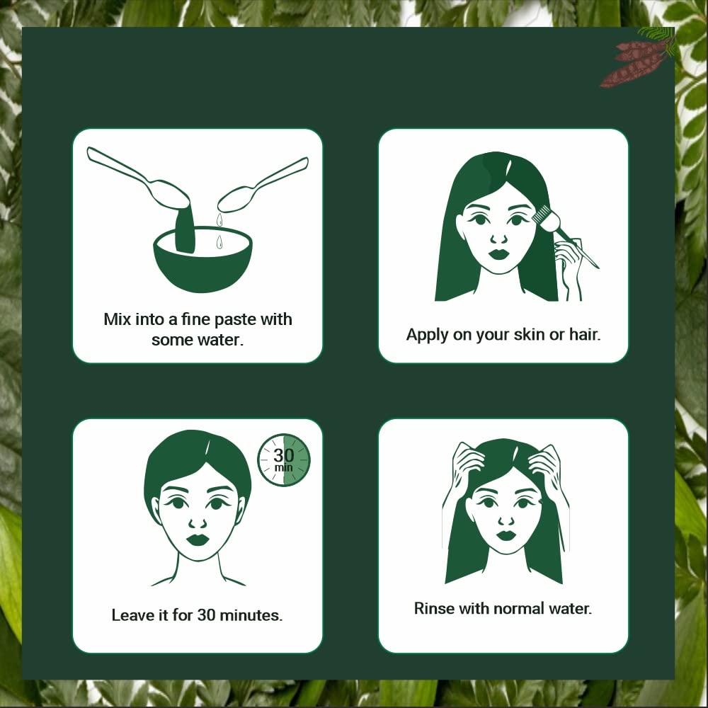 INDUS VALLEY Shikakai Powder | Acacia concinna With Herbal Henna Powder- 100% Organic, Natural and Pure For Hair and Skin Care (100g + 100g=200g)