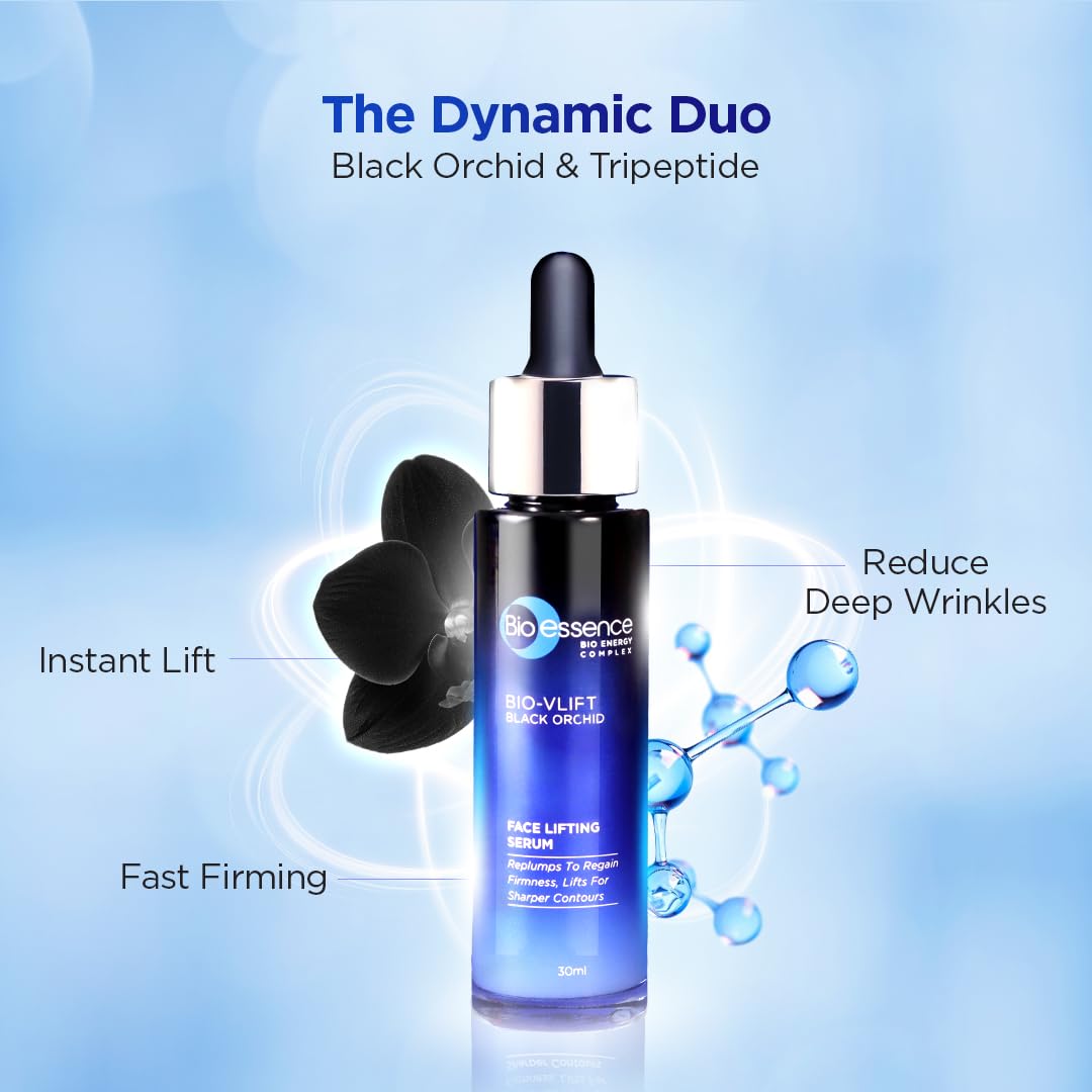 Bio-essence Bio-Vlift Face Lifting Serum (30ml) | Firming, Tightening, Lifting, Serum with Ceramide, Hyaluronic Acid, Niacinamide and Peptides | For all skin types