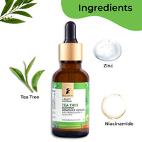 Pilgrim Tea Tree & 10% Niacinamide blemish-remover serum with Zinc PCA for acne prone skin | Niacinamide serum for acne| Acne scar reducing 10% Niacinamide serum for face | Women & Men | 30 ml