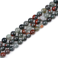 Bymitel 210pcs Natural Crystal Beads Stone Gemstone Round Energy Healing Loose Beads with Stretch Cord for Jewelry Making Bracelets Anklets (Bloodstone, 4mm 210pcs) Bloodstone