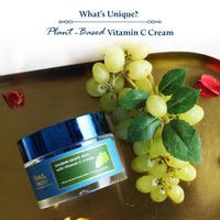 Blue Nectar Plant Based Vitamin C Face Moisturizer for Oily & Acne Prone Skin with Grapeseed | Oil-Free | Lightweight Cream for Women (19 herbs, 50g)
