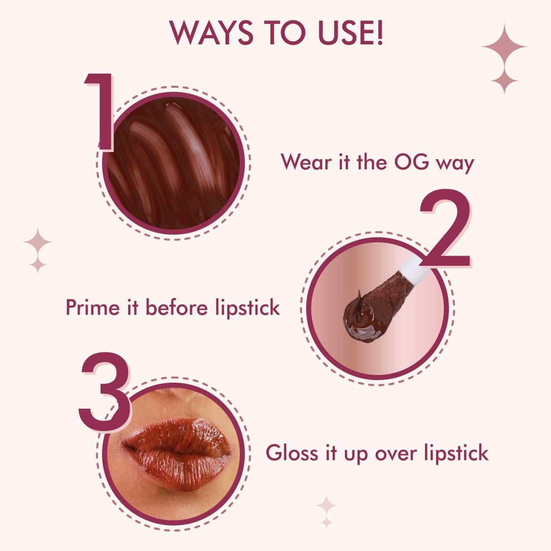 Rufa Beauty Glaz'd Lip Oil with Glossy, Glassy Finish and Deep Nourishing Effects (5ml) (Nudie)