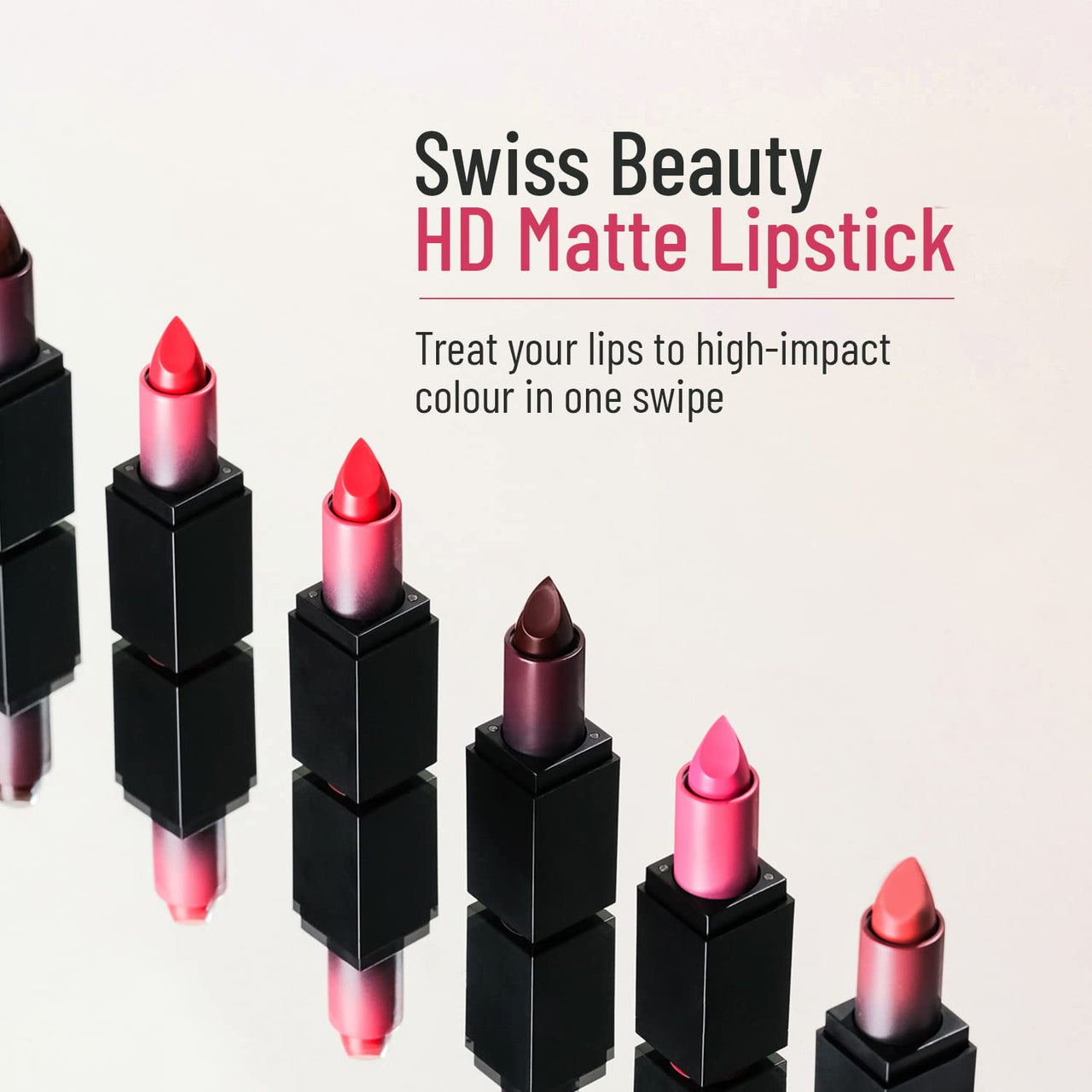 Swiss Beauty Hd Matte Pigmented Smudge Proof Lipstick | Creamy Matte Long Stay Lipstick | Peach Day, 3.5g