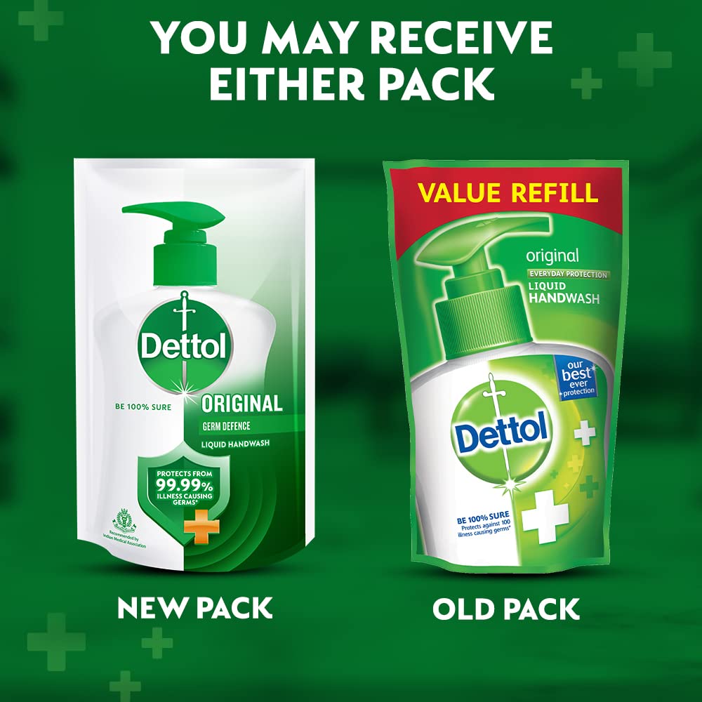 Dettol Original Handwash Liquid Soap Refill, 175ml | Germ Defence Formula | 10x Better Germ Protection