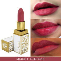 Just Herbs Natural & Organic Herb Enriched Ayurvedic Creamy Matte Lipstick For Dry & Chapped Lips- Paraben & Chemical Free Lipstick (Deep Pink, Shade no. 4)