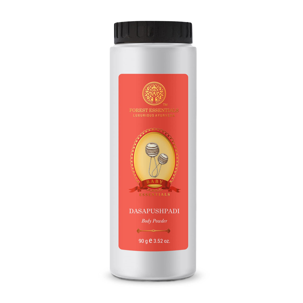 Forest Essentials Baby Powder Dasapushpadi | Natural, Talc-Free & Ayurvedic | Made with Cornstarch | Safe & Natural | Highly Absorbant and Soothing for Baby Skin