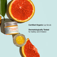 Juicy Chemistry Blood Orange & Rosehip Lip Scrub,10 G | Gentle Exfoliating Scrub For Dark Lips & Pigmentation | Organic Lip Exfoliator For Soft, Smooth, Supple And Luscious Lips|Suitable For Unisex