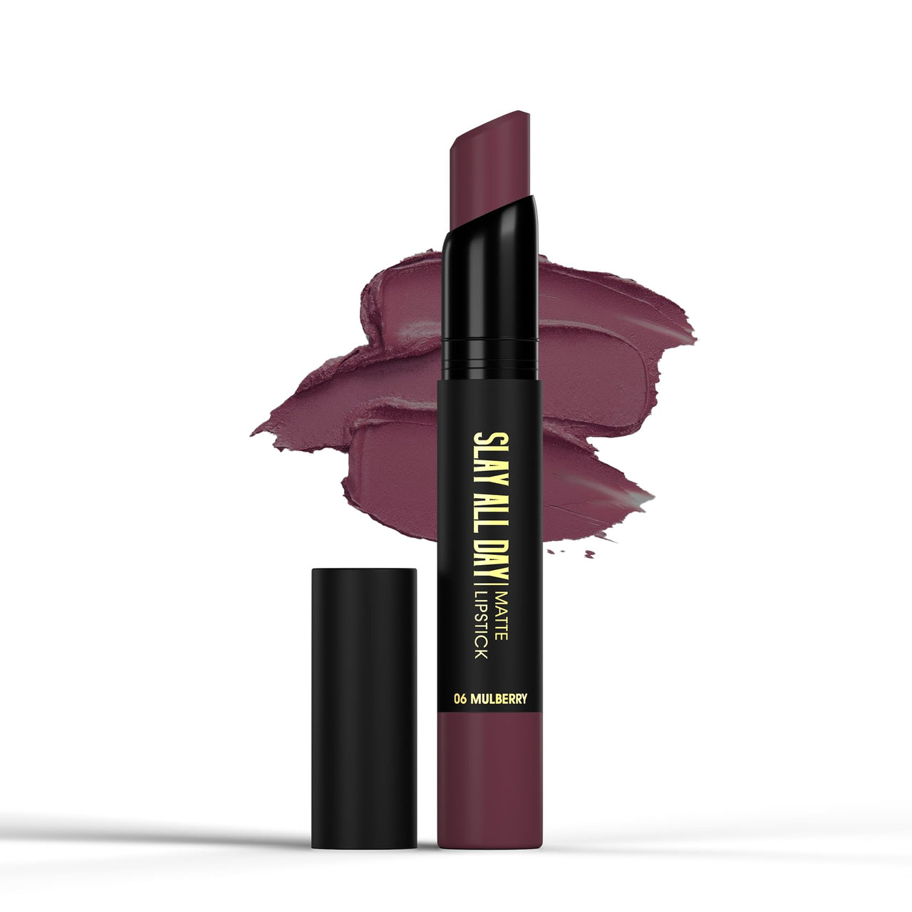 Hilary Rhoda Slay All Day Matte Lipstick | Transfer-proof & Smudge-proof | Long-Lasting & Premium Creamy Lipstick | Waterproof & Vibrant Colour lipstick | 2.6g (Mulberry - Shade 06)