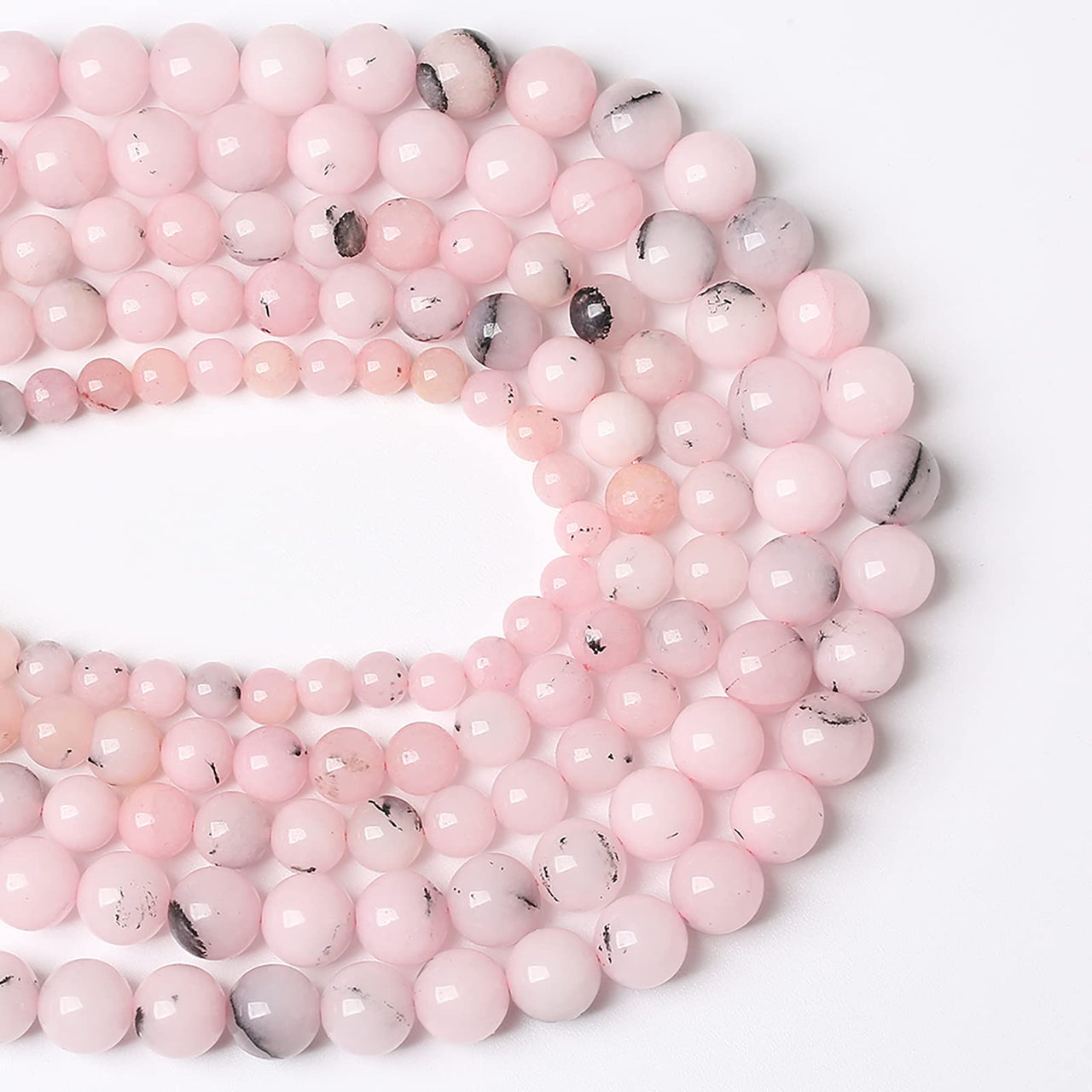 38pcs 10mm Natural Pink Opal Jades Stone Beads Round Loose Spacer Beads for Jewelry Making DIY Bracelets Crystal Energy Healing Power Stone (10mm, Pink Opal Stone)