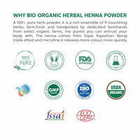 INDUS VALLEY Bio Organic Herbal Henna Powder Rich Colour and Lustrous Shine (200g+50g, Green)