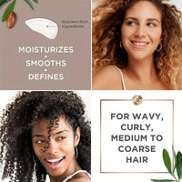 Curl Defining Cream Sulfate and Paraben Free, for Dry Hair, Unisex Adult, 4.6 fl oz Each Leave-in Non-Sticky Hair Treatment, Hydrates and Eliminates Frizz, 280ml (Pack of 2)