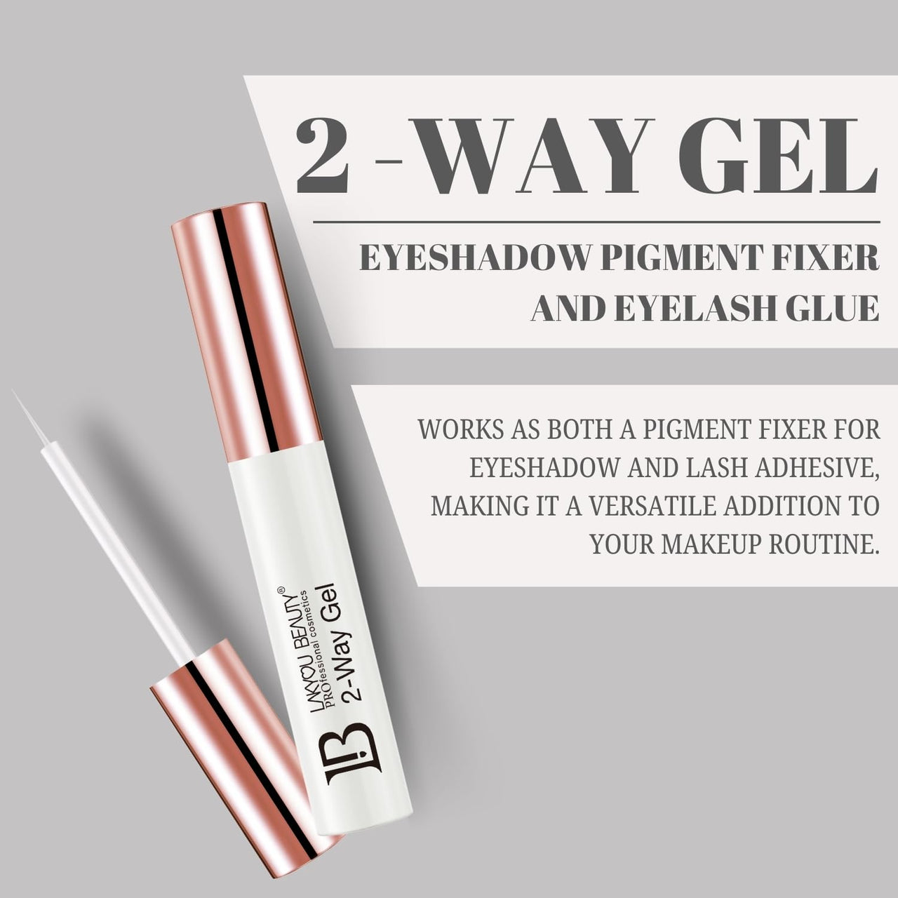 Lakyou Beauty 2 Way Gel, Eyeshadow Pigment Fixer and Eyelash Glue (8 ml)