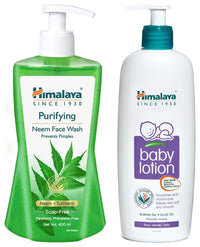 Himalaya Purifying Neem Face Wash, 400 ml and Himalaya Baby Lotion (400ml)