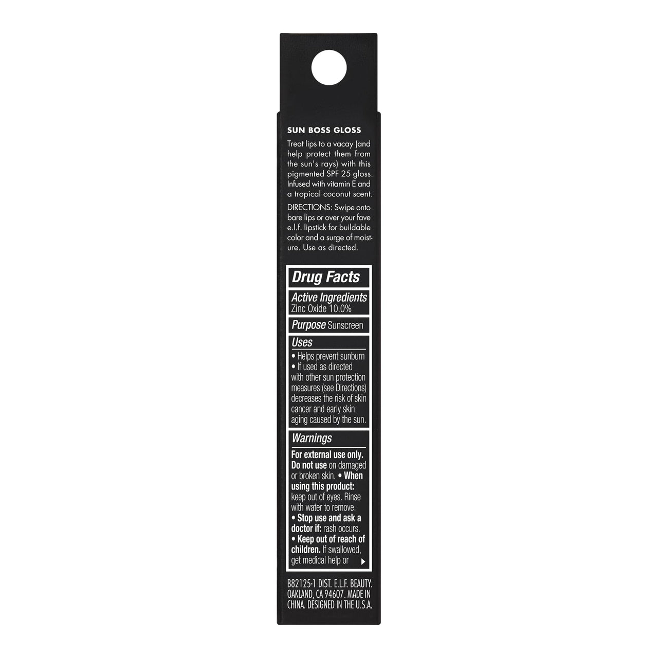 e.l.f. Sun Boss Gloss SPF 25, Pigmented Lip Gloss For A High-Shine Finish, Moisturizing & Conditioning Formula, Vegan & Cruelty-Free, Peachy Kween