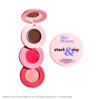 Blue Heaven Stack & Slay Multi Task Trio Countor, Blush & Highlighter For Face Makeup Fights Skin Aging, Nourishing & Moisturizing, Royal Deep 5.4g