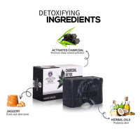 Ayouthveda Charcoal Detox Soap | A Powerful Blend of CharcoalJaggery & Five Nourishing Oils | Handmade Castile Soap Without Any Harsh Chemical | For Clear & Dirt Free Skin (Pack Of 5-110g each)