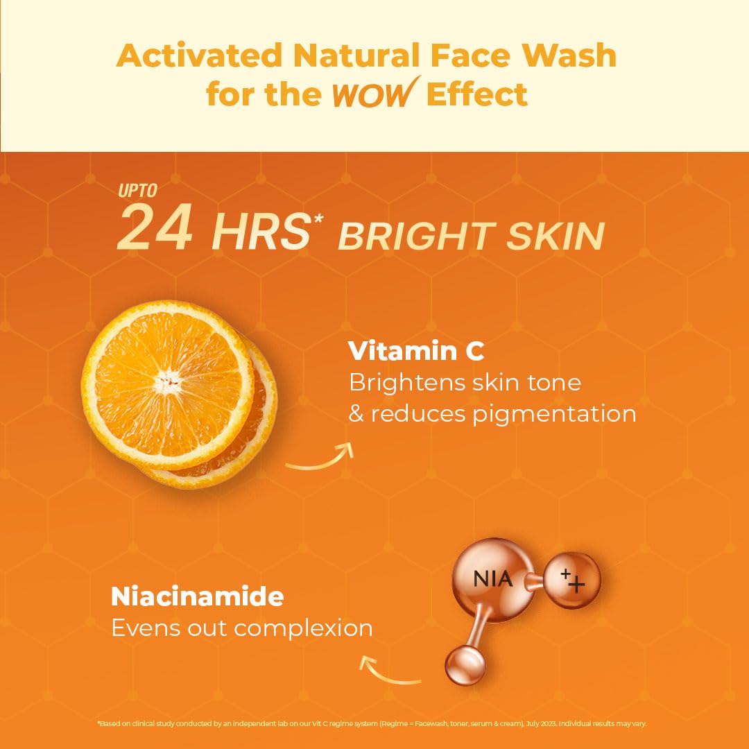 WOW Skin Science Brightening Vitamin C Foaming Face Wash | Refill Pack | Glowing, Bright Skin | Paraben & Sulphates Free | Face Wash for Women & Men | 200 ml