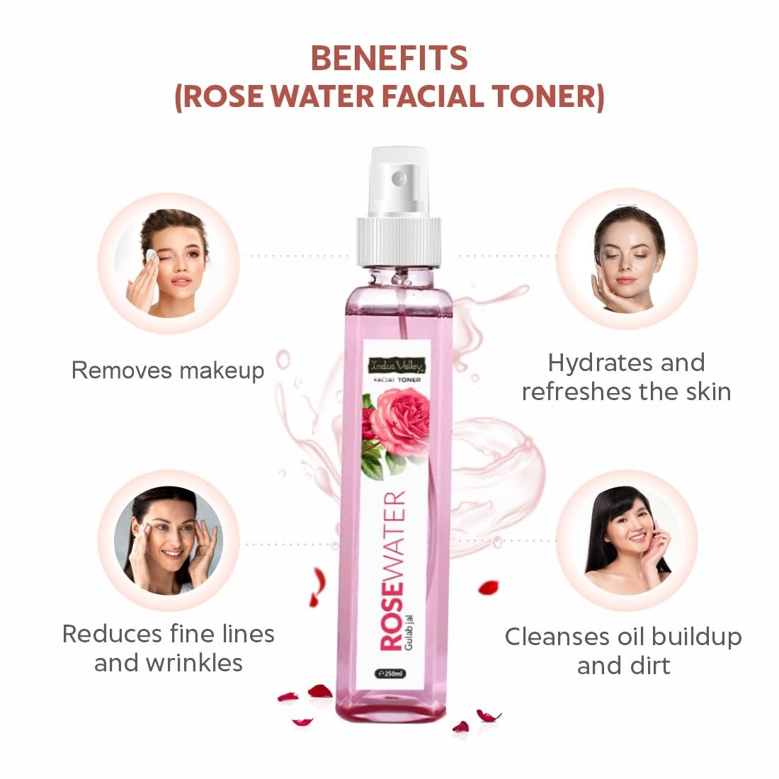INDUS VALLEY Organic and Natural Cow's Milk Yogurt & Honey Depigmentation Gel with Rose Water Toner for Face (Gulab Jal) | 50 ml + 250 ml