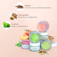 Just Herbs Ayurvedic Peach Lip Mask, Balm For Chapped,Dark & Dry Lips - Vegan Lip Mask For Men & Women 15gm